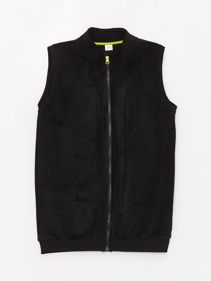 High Collar Fleece Boy's Zippered Vest