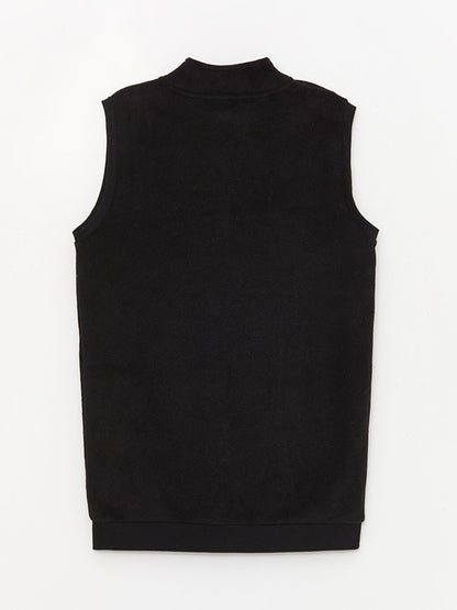 High Collar Fleece Boy's Zippered Vest