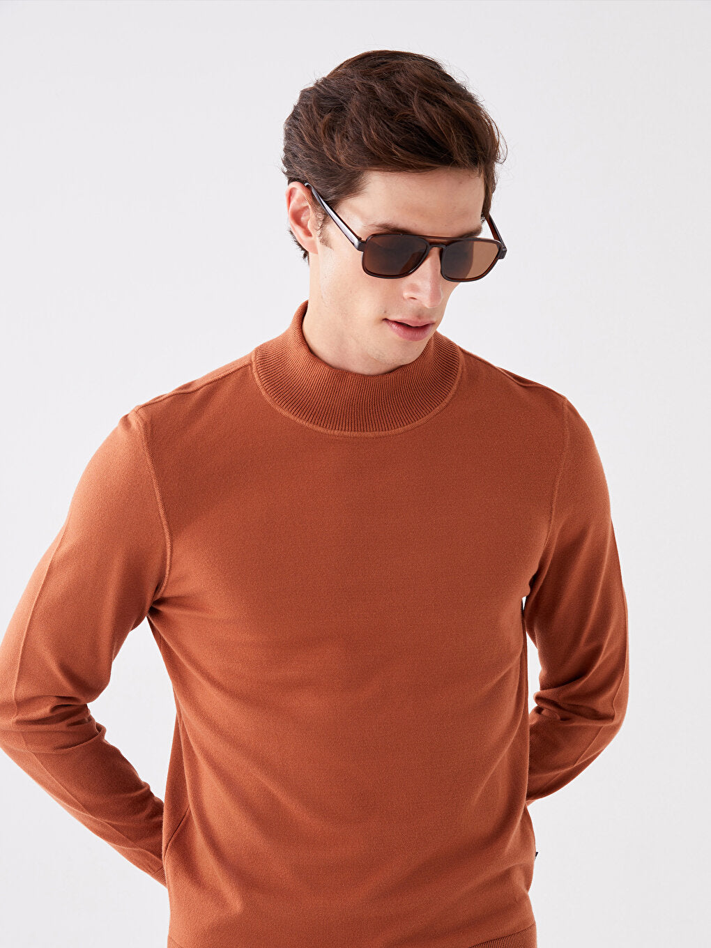 Half Turtleneck Long Sleeve Men's Knitwear Sweater