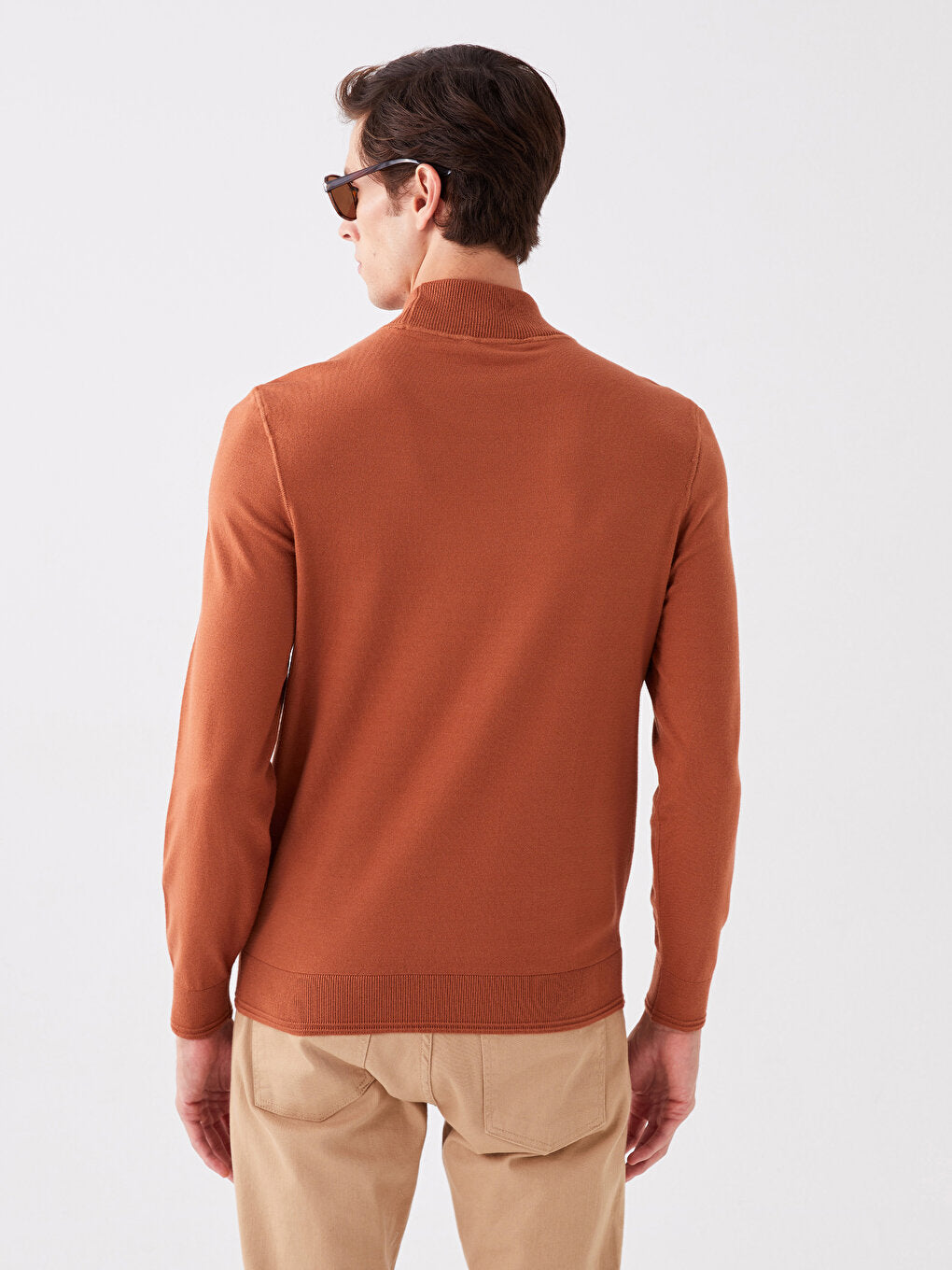 Half Turtleneck Long Sleeve Men's Knitwear Sweater