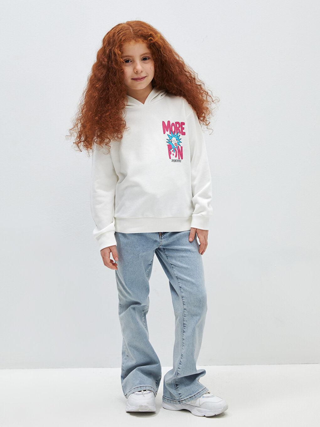 Printed Long Sleeve Girls' Hoodie