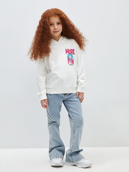 Printed Long Sleeve Girls' Hoodie