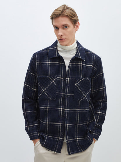 Regular Fit Long Sleeve Plaid Men's Lumberjack Shirt Jacket