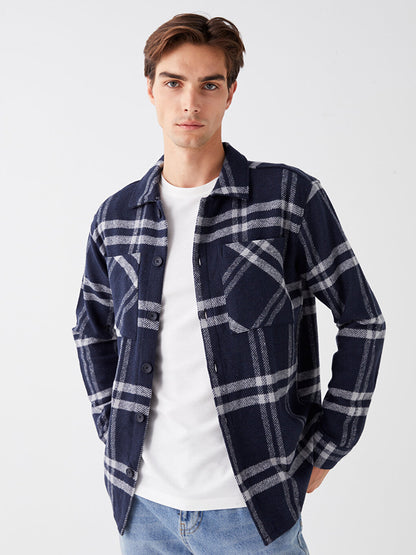 Regular Fit Long Sleeve Plaid Men's Lumberjack Shirt Jacket