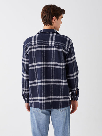 Regular Fit Long Sleeve Plaid Men's Lumberjack Shirt Jacket