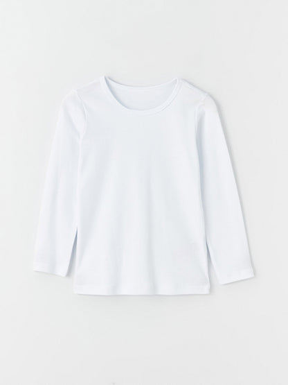 Crew Neck Basic Short Sleeve Cotton Girl's Undershirt