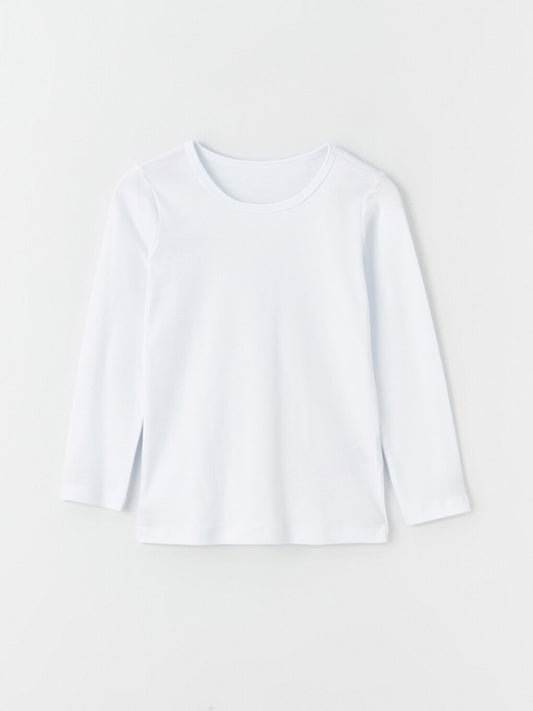 Crew Neck Basic Short Sleeve Cotton Girl's Undershirt