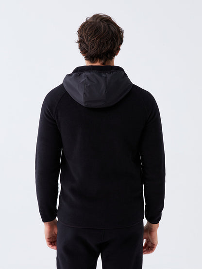 Hooded Long Sleeve Men's Zipper Sweatshirt