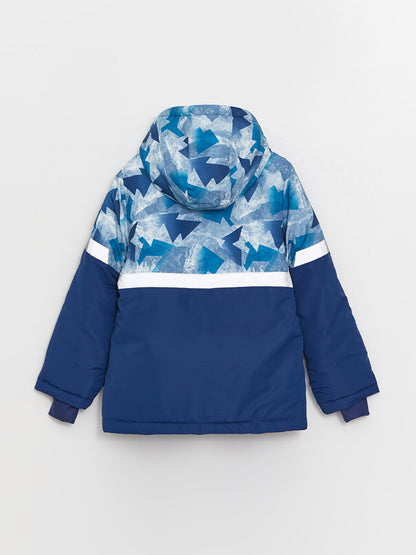 Hooded Printed Boy's Ski Jacket