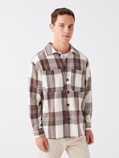 Regular Fit Long Sleeve Plaid Men's Lumberjack Shirt Jacket