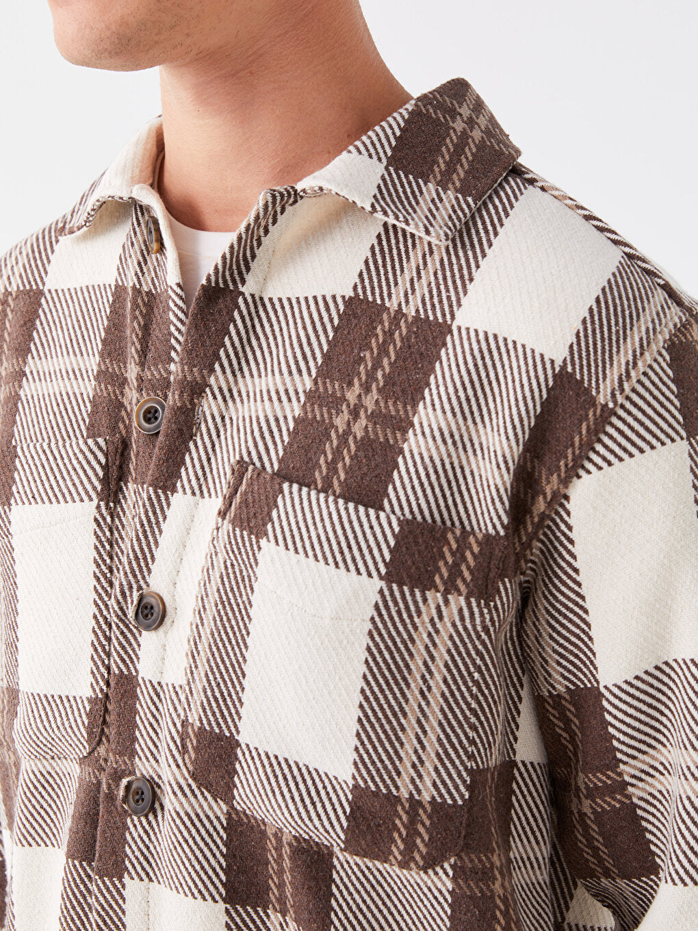 Regular Fit Long Sleeve Plaid Men's Lumberjack Shirt Jacket