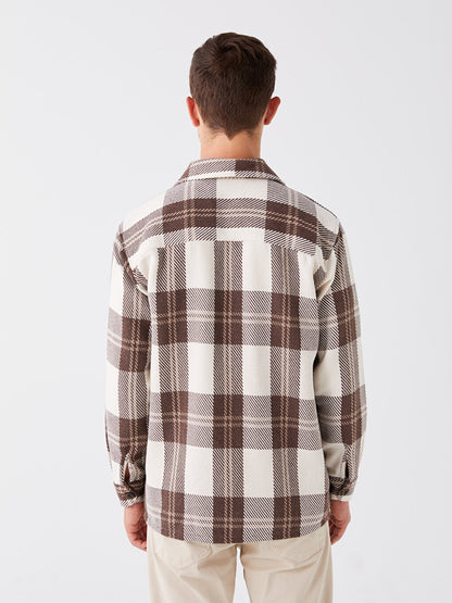 Regular Fit Long Sleeve Plaid Men's Lumberjack Shirt Jacket