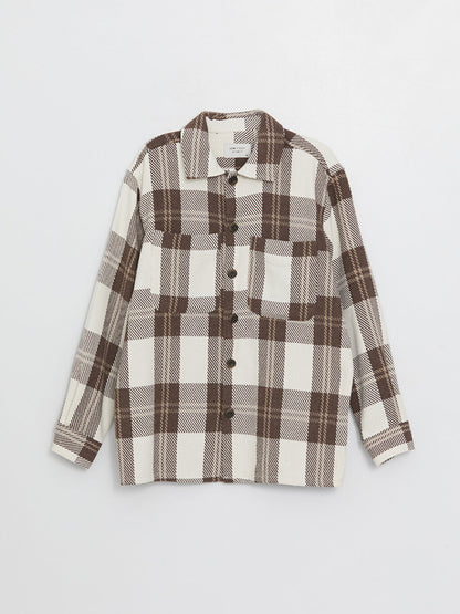 Regular Fit Long Sleeve Plaid Men's Lumberjack Shirt Jacket