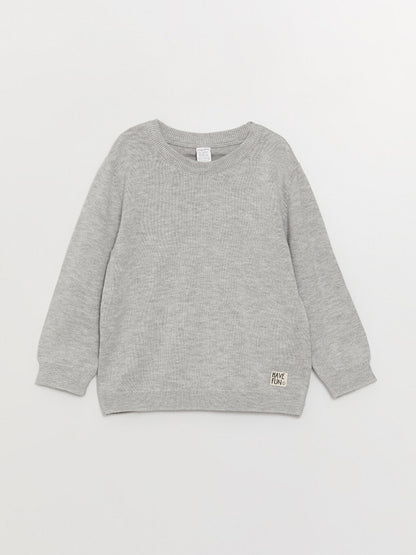 Crew Neck Long Sleeve Baby Boy Knitwear Sweater