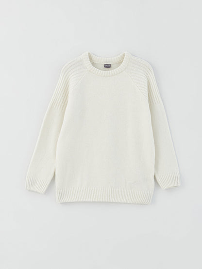 Comfortable Crew Neck Basic Boy's Knitwear Sweater