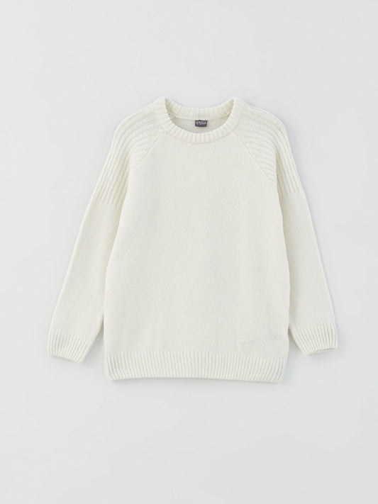 Comfortable Crew Neck Basic Boy's Knitwear Sweater