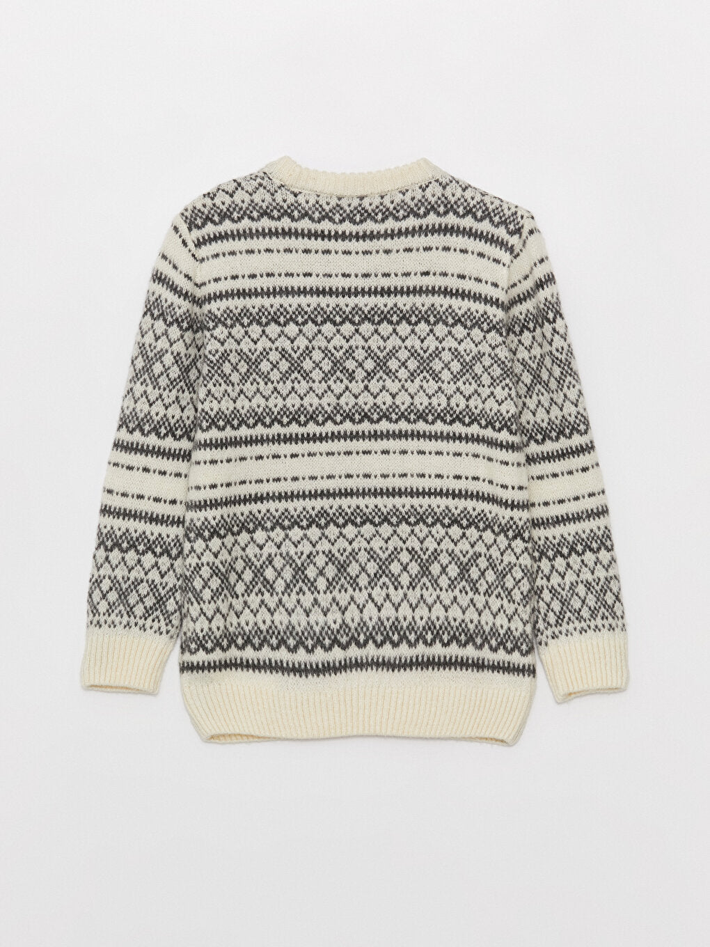 Crew Neck Patterned Long Sleeve Boy's Knitwear Sweater