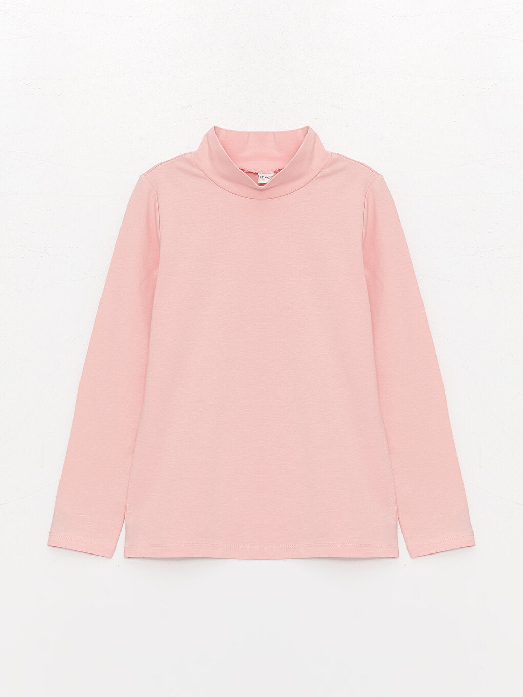 Half Turtleneck Basic Long Sleeve Girl's T-Shirt