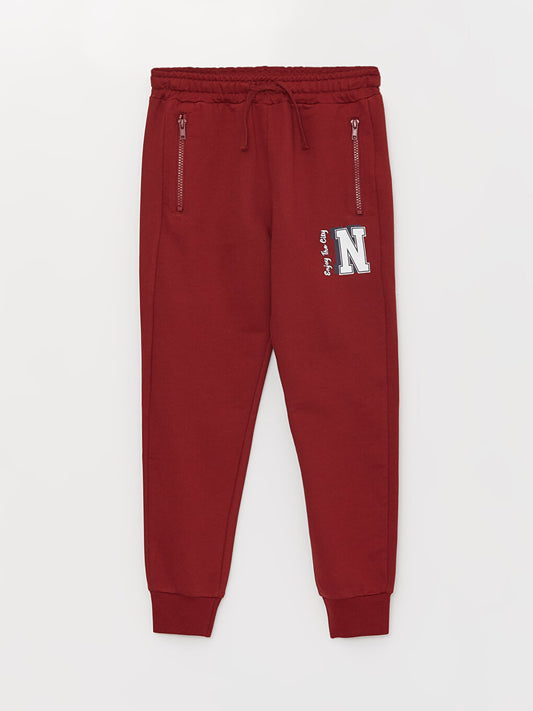 Printed Boys' Jogger Sweatpants with Elastic Waist