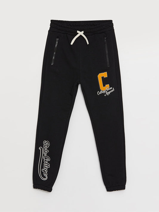 Printed Boys' Jogger Sweatpants with Elastic Waist