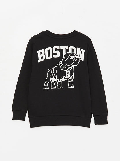 Comfortable Crew Neck Printed Boy's Sweatshirt