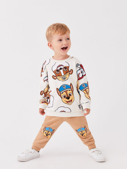 Crew Neck Paw Patrol Printed Baby Boy 2-Piece Set