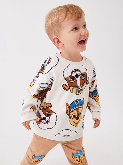 Crew Neck Paw Patrol Printed Baby Boy 2-Piece Set