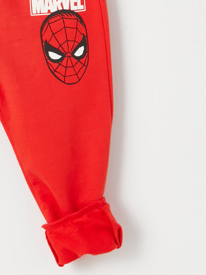 Elastic Waist Spiderman Printed Baby Boy Tracksuit Bottom