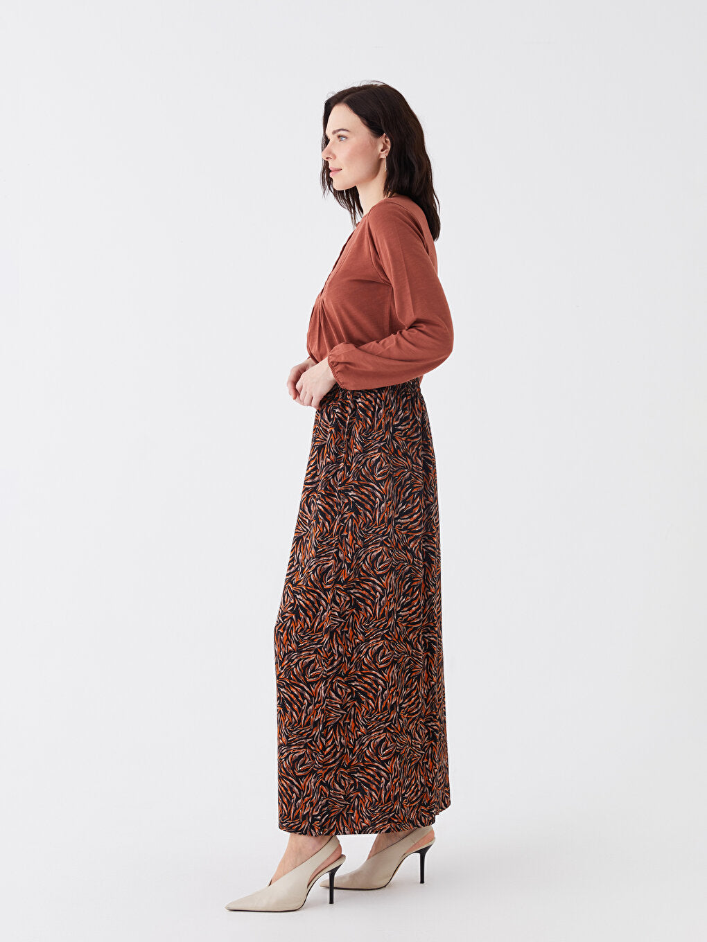 Patterned Belmando Women's Skirt with Elastic Waist