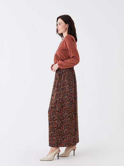 Patterned Belmando Women's Skirt with Elastic Waist