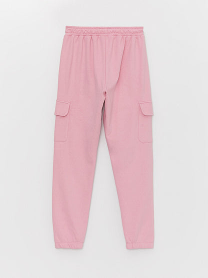 Basic Girls' Cargo Sweatpants with Elastic Waist