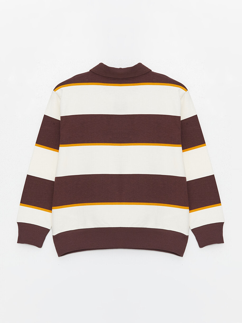 Comfortable Polo Neck Striped Boy's Sweatshirt