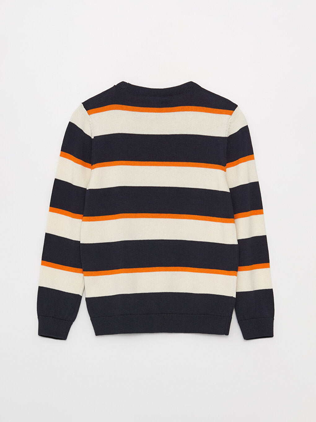 Crew Neck Striped Long Sleeve Boy's Knitwear Sweater