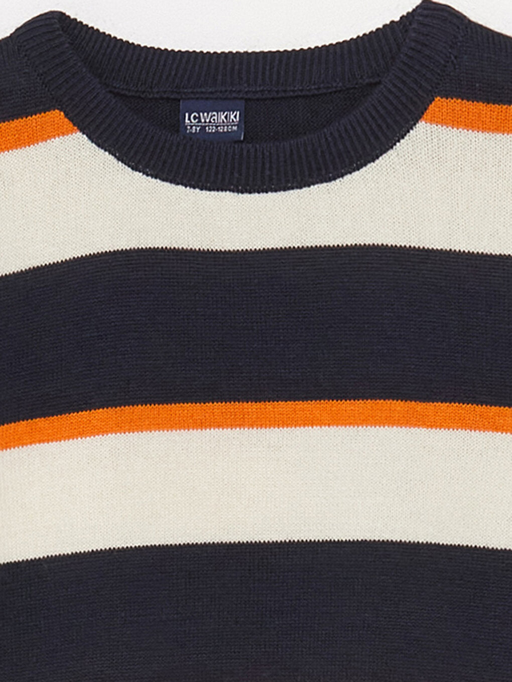 Crew Neck Striped Long Sleeve Boy's Knitwear Sweater