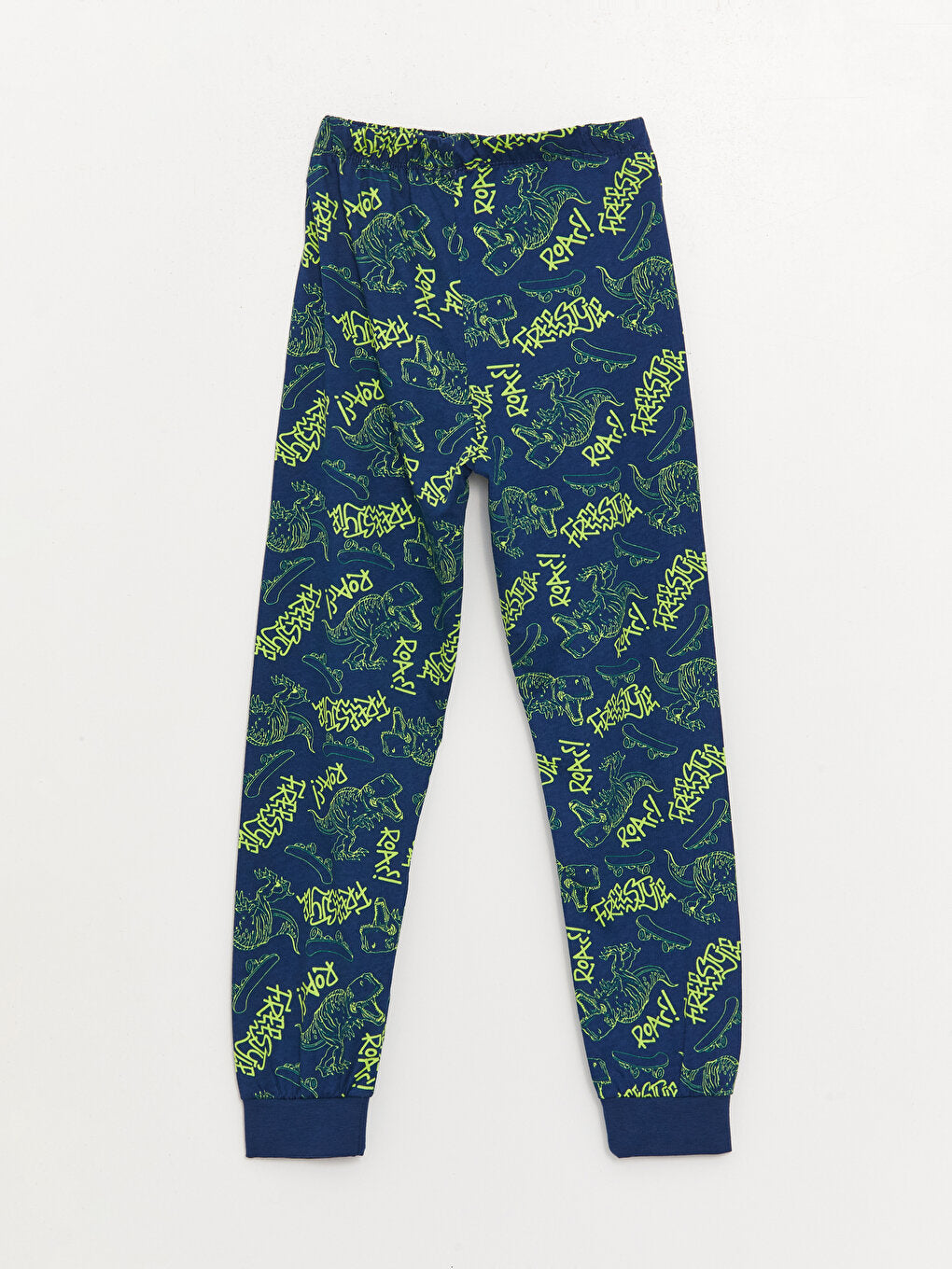 Crew Neck Printed Long Sleeve Boys' Pajama Set