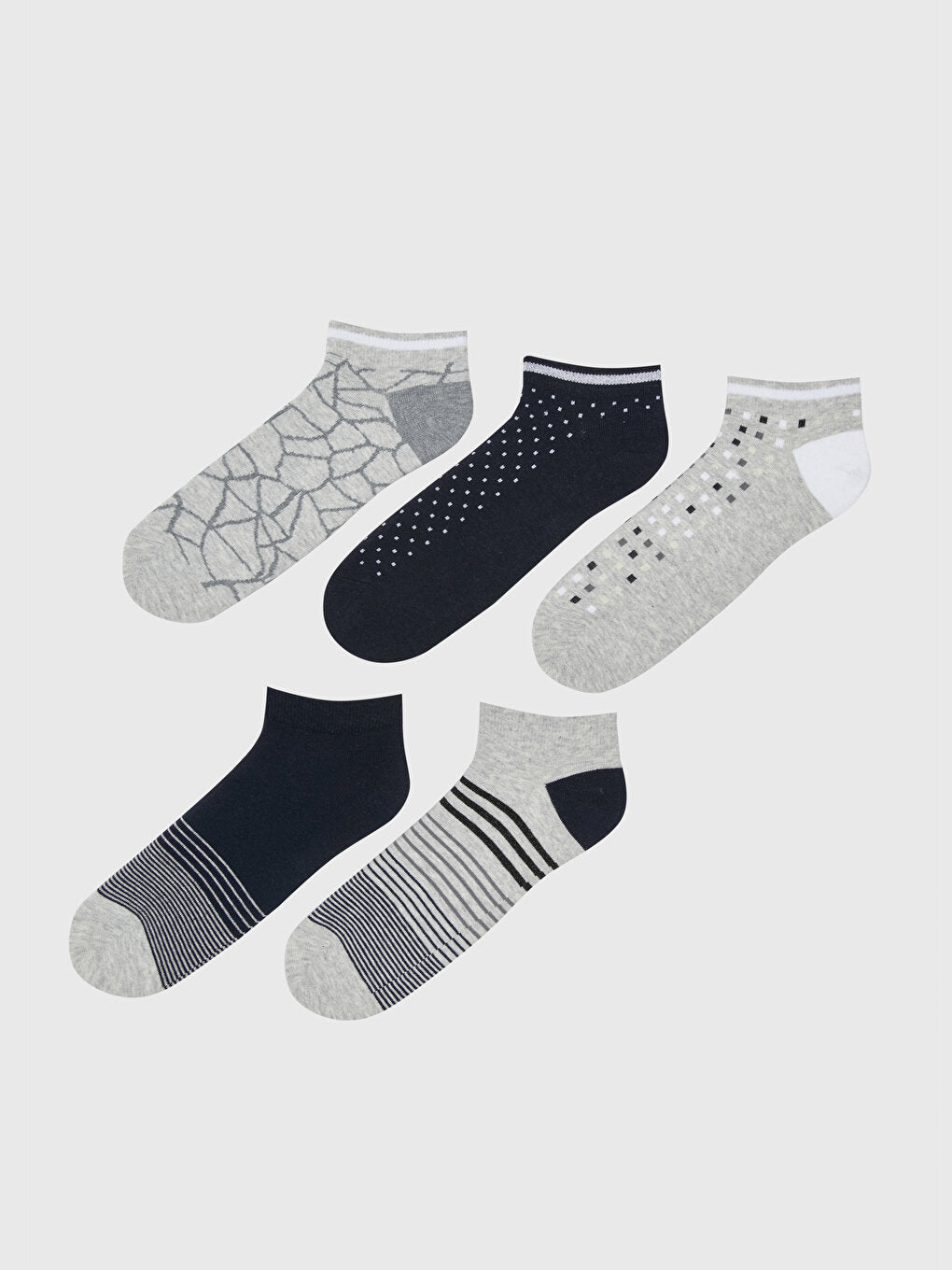 Patterned Men's Booties Socks 5 pcs