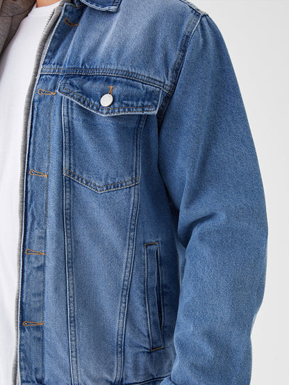 Standard Fit Hooded Men's Jean Jacket