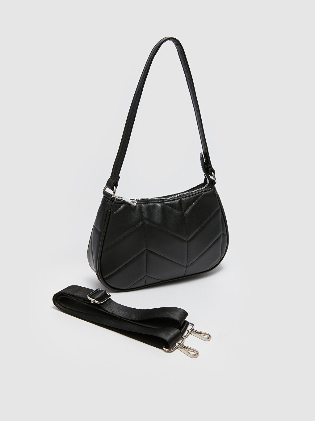 Leather Look Women's Baguette Bag