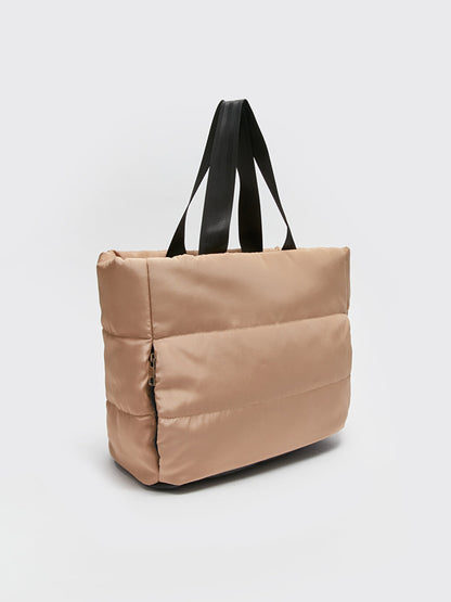 Women's Shoulder and Shoulder Bag with Zipper Detail