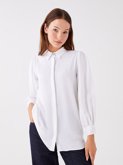 Plain Long Sleeve Women's Shirt Tunic