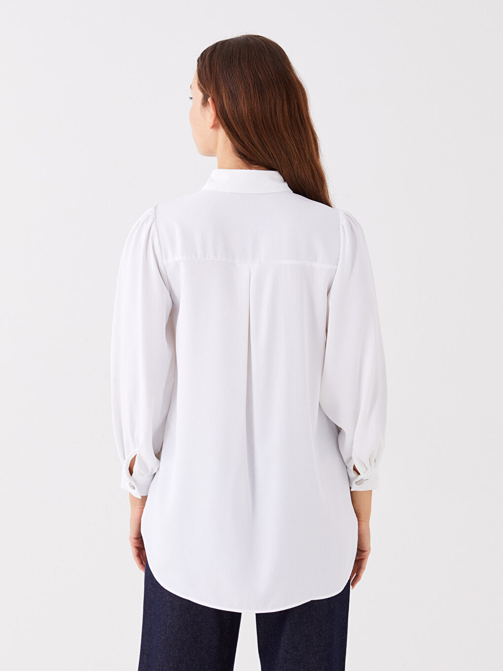 Plain Long Sleeve Women's Shirt Tunic