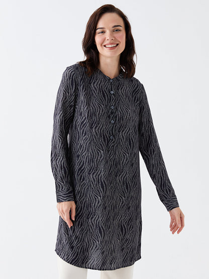 Patterned Long Sleeve Women's Shirt Tunic