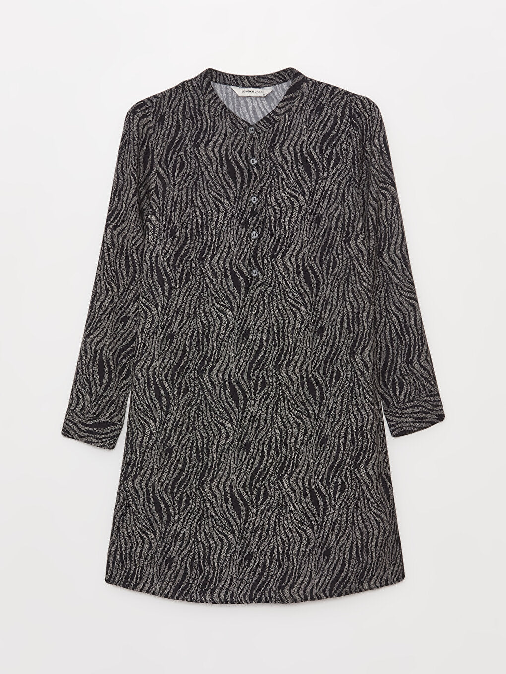 Patterned Long Sleeve Women's Shirt Tunic