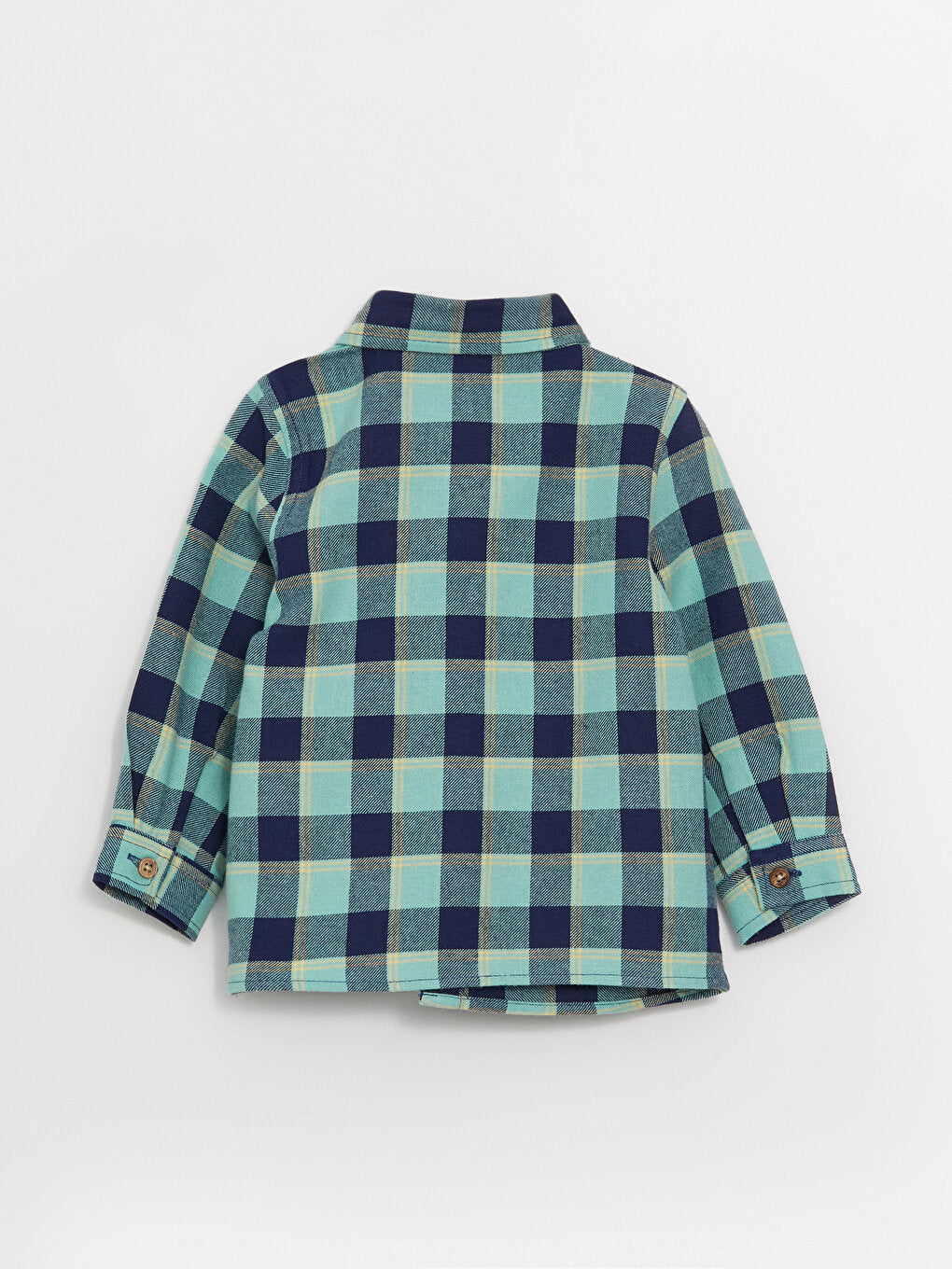 Long Sleeve Plaid Patterned Baby Boy Shirt and Jean Trousers 2-Piece Set