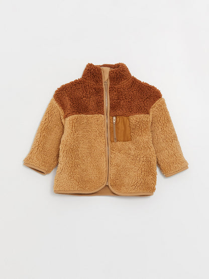 High Collar Long Sleeve Plush Baby Boy Coat