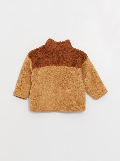 High Collar Long Sleeve Plush Baby Boy Coat