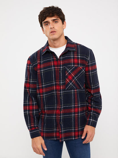 Comfortable Fit Long Sleeve Plaid Men's Lumberjack Shirt Jacket