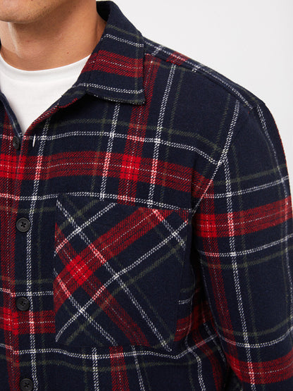 Comfortable Fit Long Sleeve Plaid Men's Lumberjack Shirt Jacket