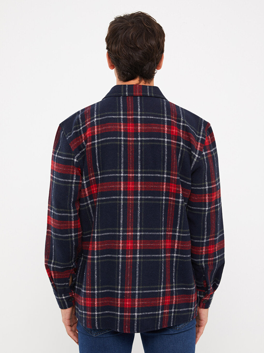 Comfortable Fit Long Sleeve Plaid Men's Lumberjack Shirt Jacket