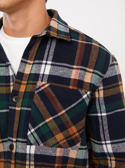 Regular Fit Long Sleeve Plaid Men's Lumberjack Shirt Jacket